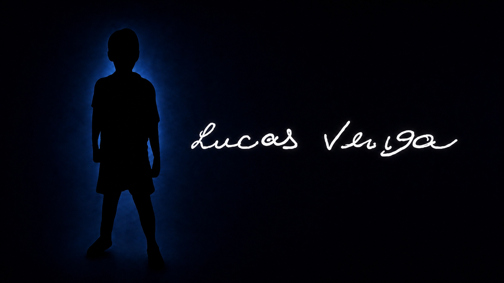 Silhueta e assinatura de Lucas Veiga