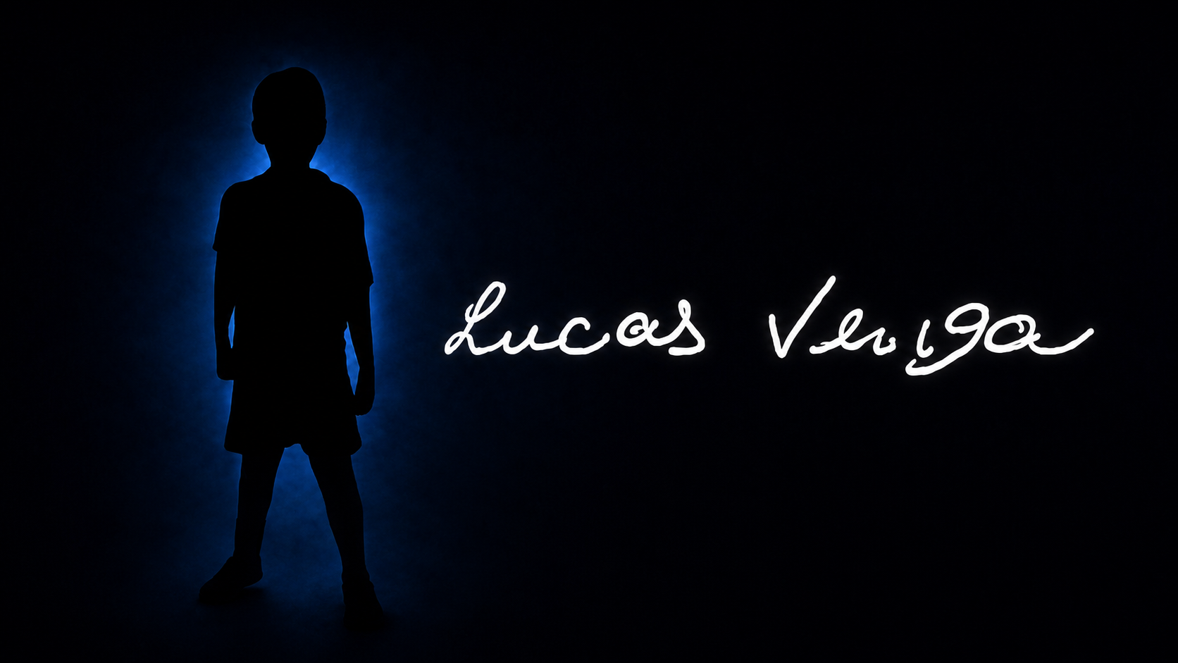 Silhueta e assinatura de Lucas Veiga